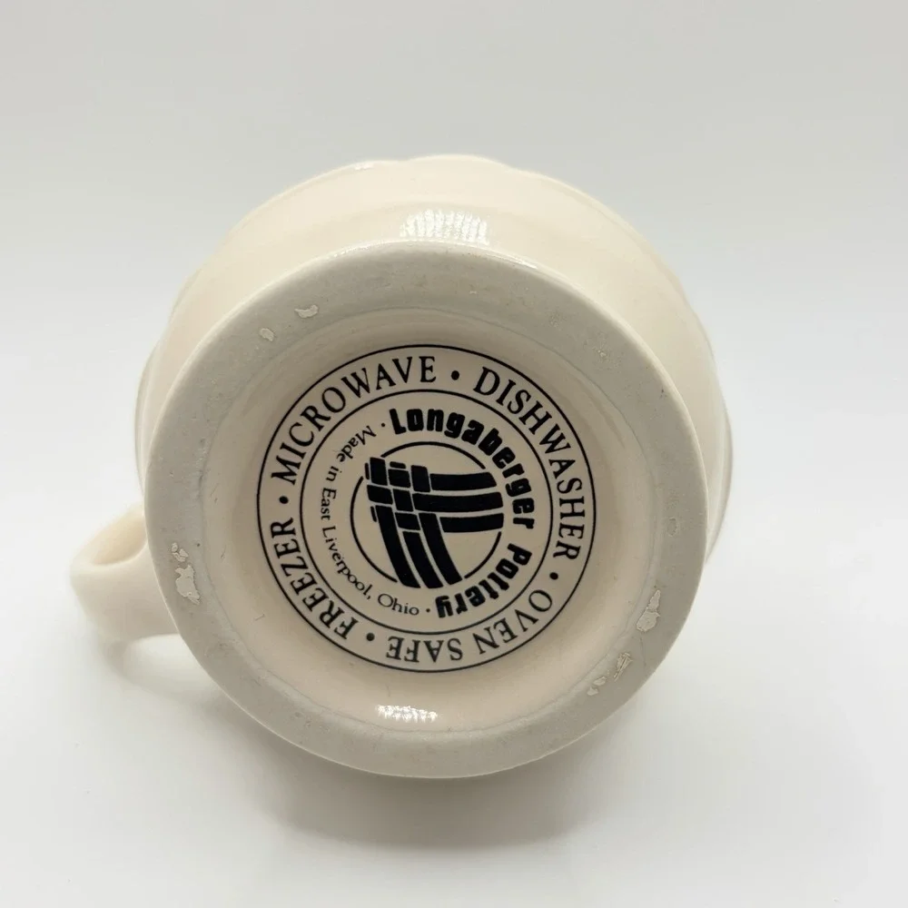 Vintage‎ Longaberger Pottery Woven Traditions Classic Blue Creamer NOS